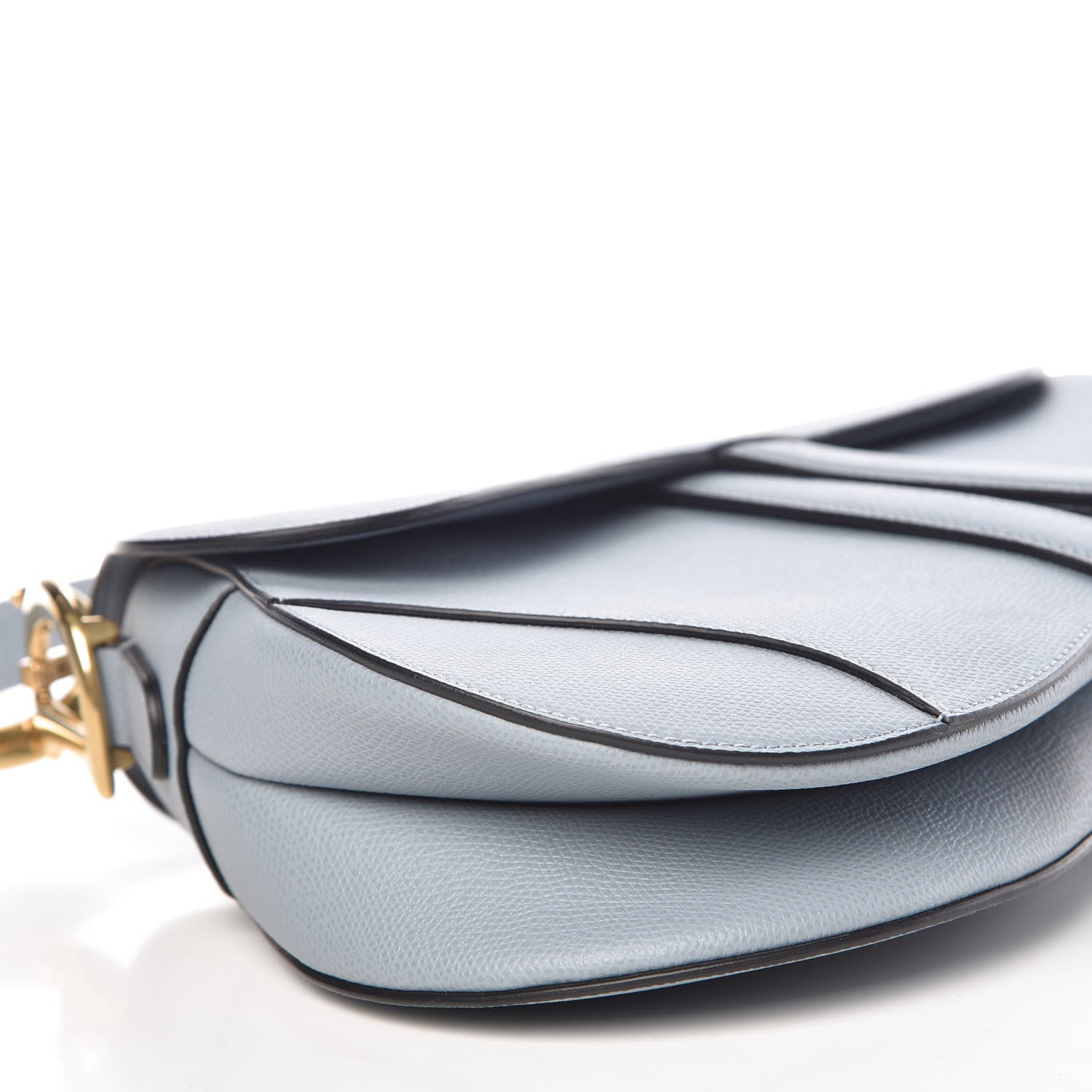 Christian Dior Grained Calfskin Saddle Bag Sky Blue 8 of 10