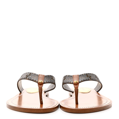 Louis Vuitton Monogram Sunny Flat Thong Sandals 37.5 Brown 2 of 8