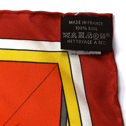 Hermes Silk Summer Petit Duc Giant Scarf 140 Orange Rose Black 4 of 4