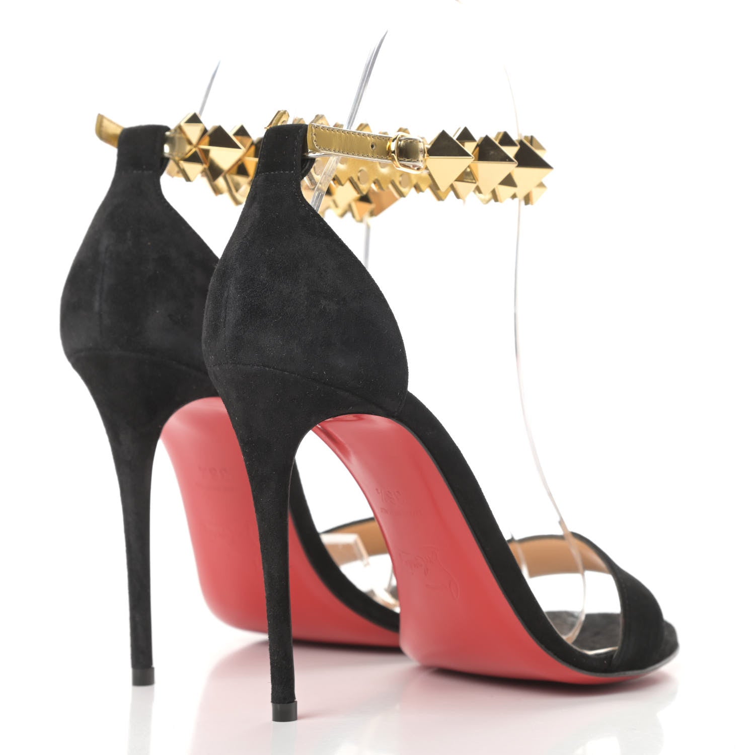 Christian Louboutin Veau Velours Planetava Spike 100 Sandals 36.5 Black 4 of 8