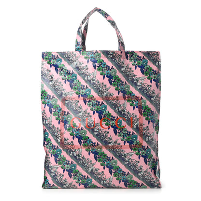 Gucci Patent Canvas Frame Logo Bouquet Print Vertical Tote Pink Daisy 1 of 11