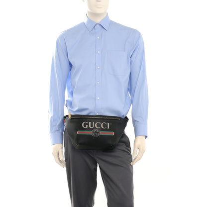 Gucci Grained Calfskin Logo Belt Bag Black 2 of 7