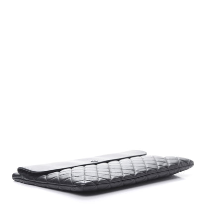 Chanel Lambskin Quilted Large Flap Cosmetic Case Black 4 of 8