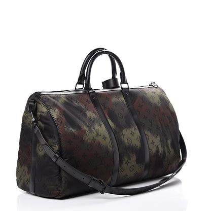 Louis Vuitton Nylon Monogram Camouflage Keepall Bandouliere 50 Kaki 2 of 11