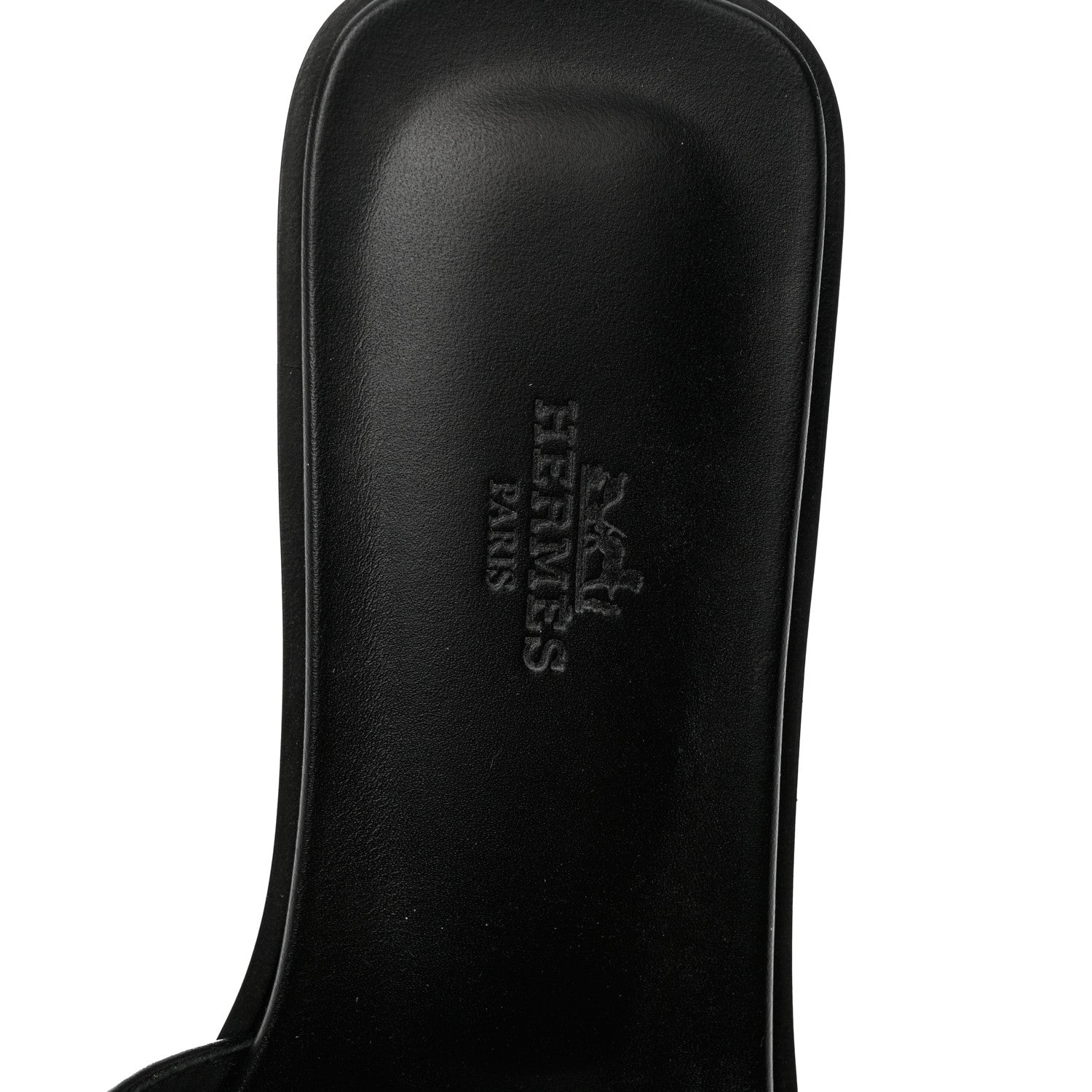 Hermes Box Calfskin Oran Sandals 39.5 Black 9 of 10