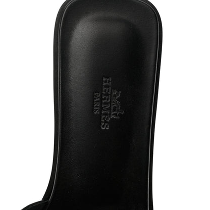 Hermes Box Calfskin Oran Sandals 39.5 Black 9 of 10