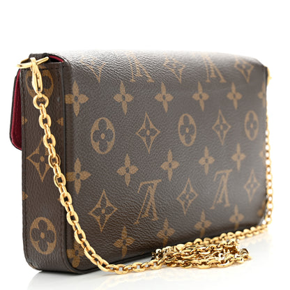 Louis Vuitton Monogram Pochette Felicie Chain Wallet Fuchsia 4 of 12