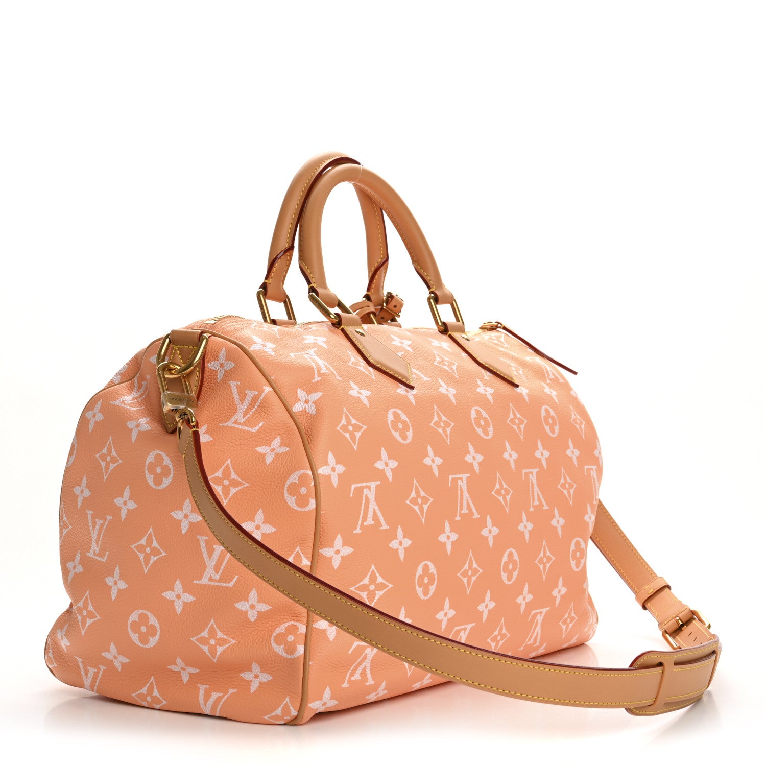 Louis Vuitton Calfskin Monogram Speedy P9 Bandouliere 40 Summer Peach 3 of 10