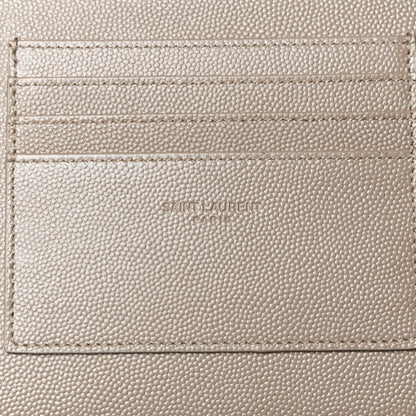 Saint Laurent Grain De Poudre Chevron Monogram Large Bill Pouch Cork 8 of 11