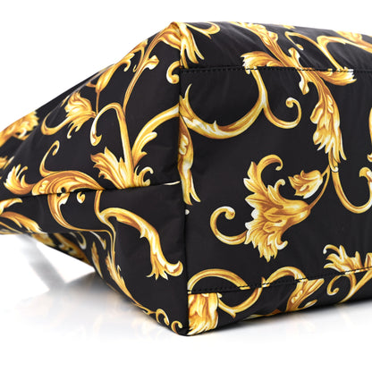 Versace Nylon Baroque Print Tote Black 9 of 10