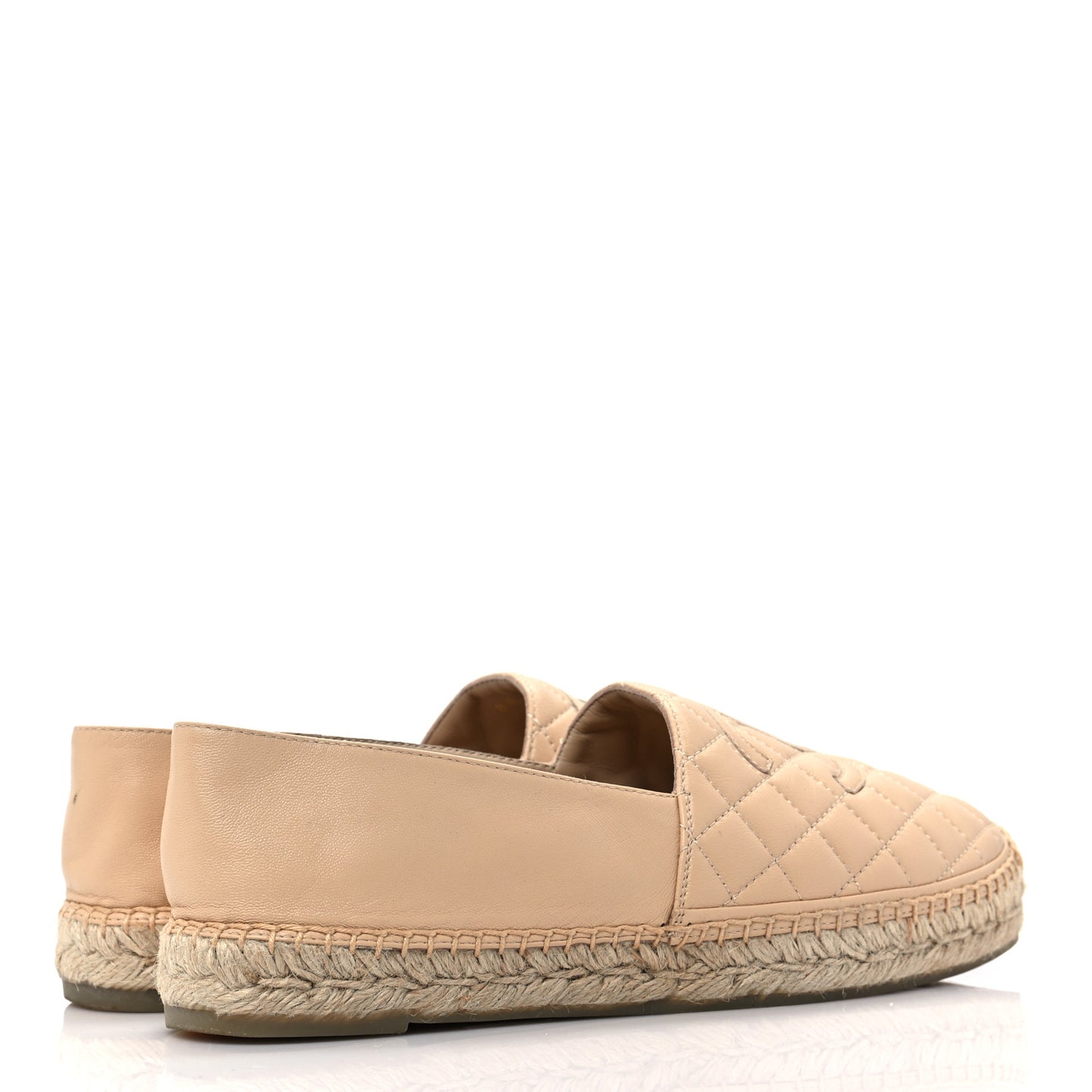 Lambskin Quilted CC Espadrilles 41 Beige