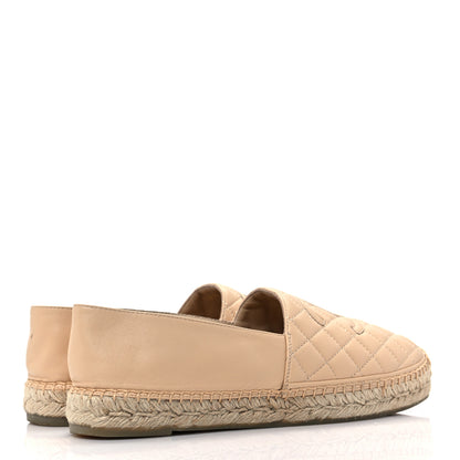 Chanel Lambskin Quilted CC Espadrilles 41 Beige 4 of 9