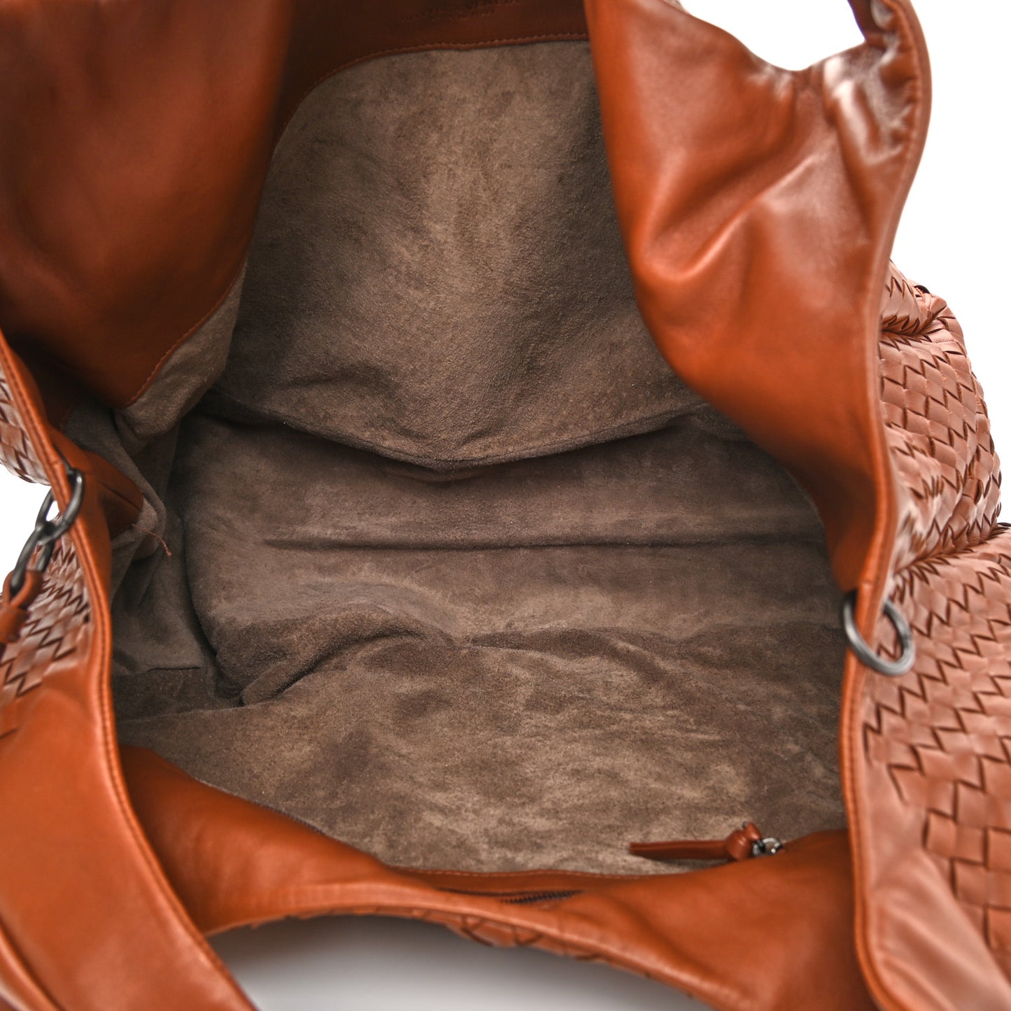 Nappa Intrecciato Large Campana Hobo Rust