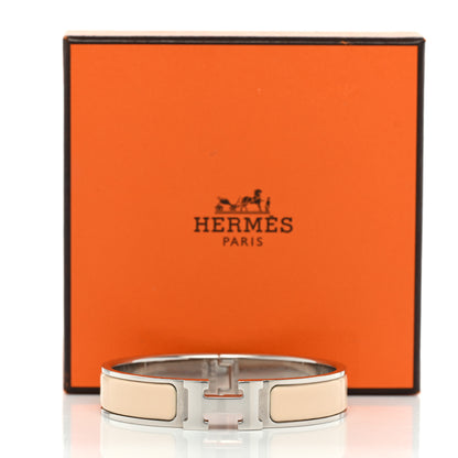 Hermes Enamel Narrow Clic Clac H Bracelet PM Beige Nacre 5 of 5