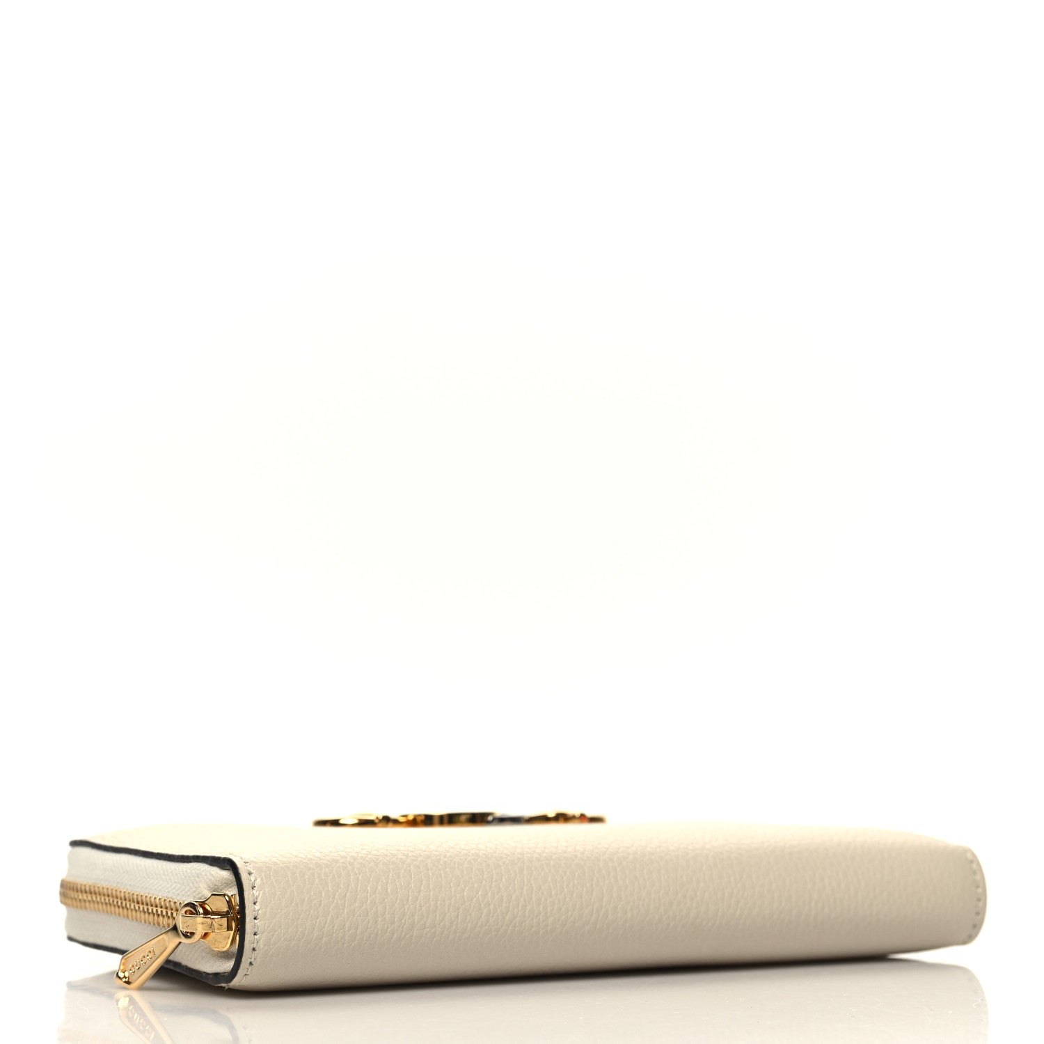Gucci Grainy Calfskin Zumi Zip Around Wallet White 4 of 9