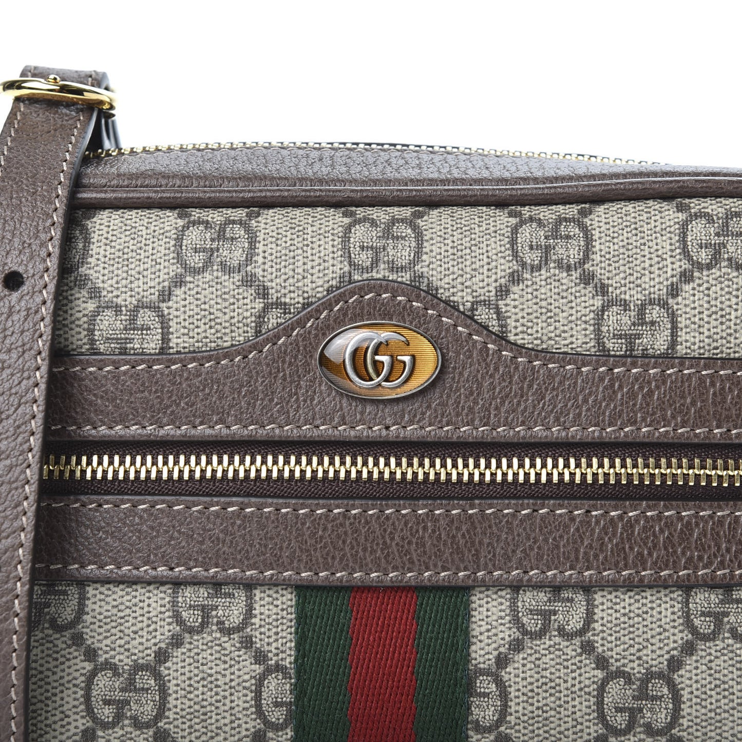 GG Supreme Monogram Web Mini Ophidia Shoulder Bag Brown