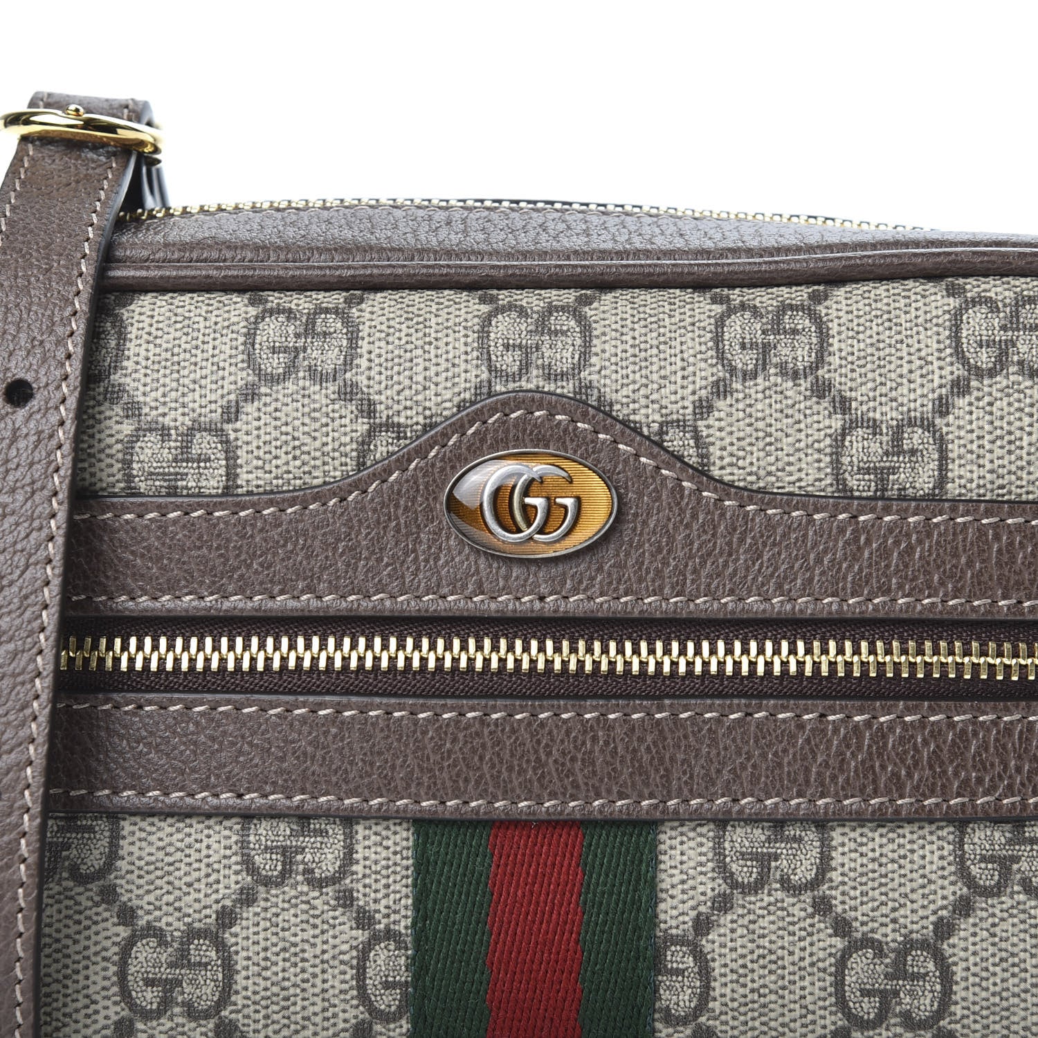 Gucci GG Supreme Monogram Web Mini Ophidia Shoulder Bag Brown 9 of 10