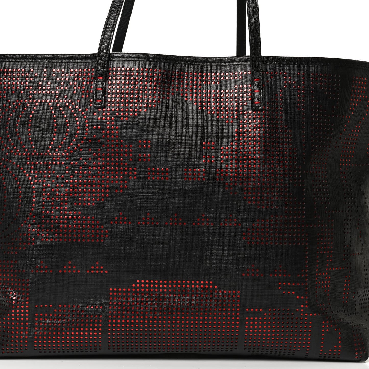 Zucca Lampo Studded Medium Roll Tote Black Rosso