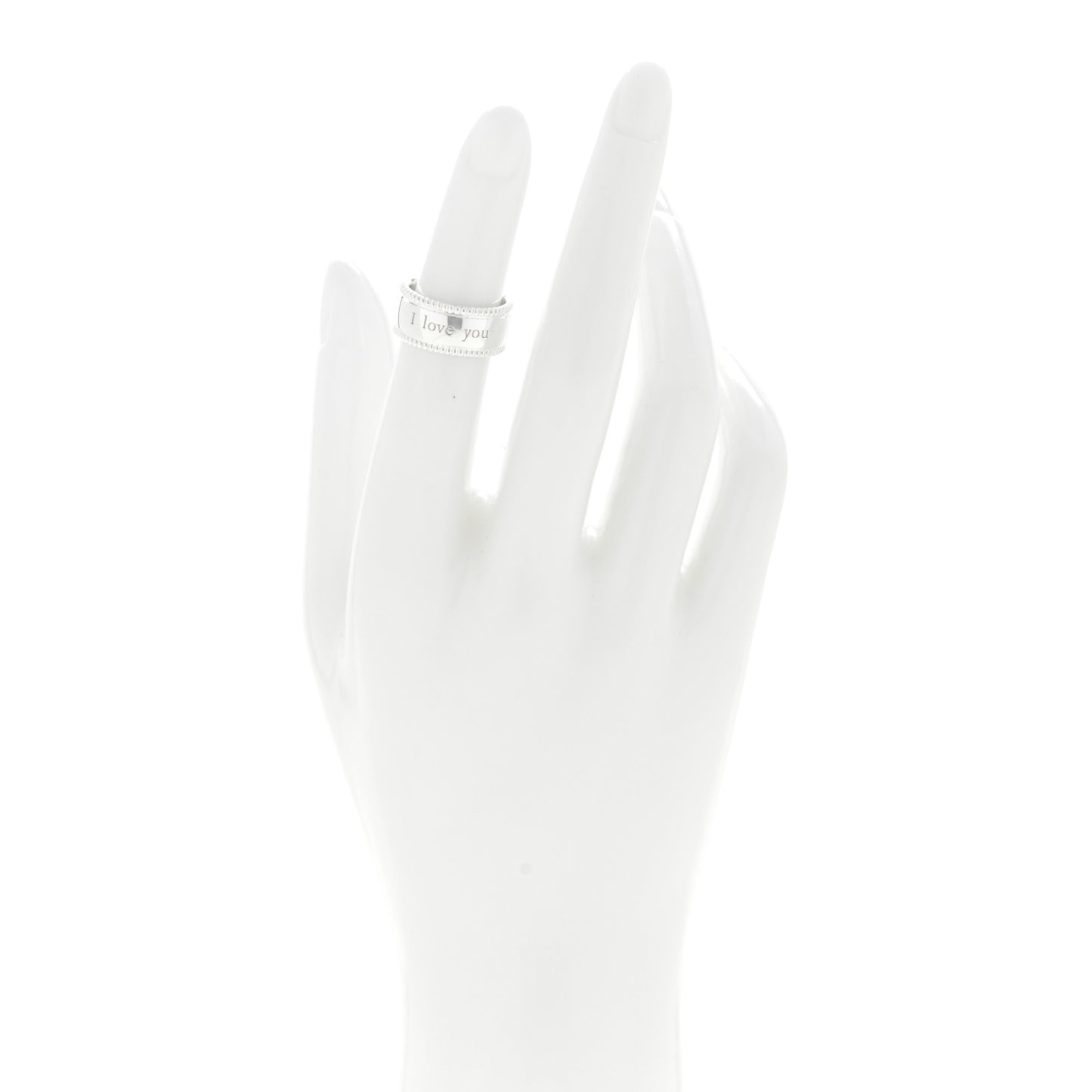 Sterling Silver Milgrain I Love You Band Ring 47 4