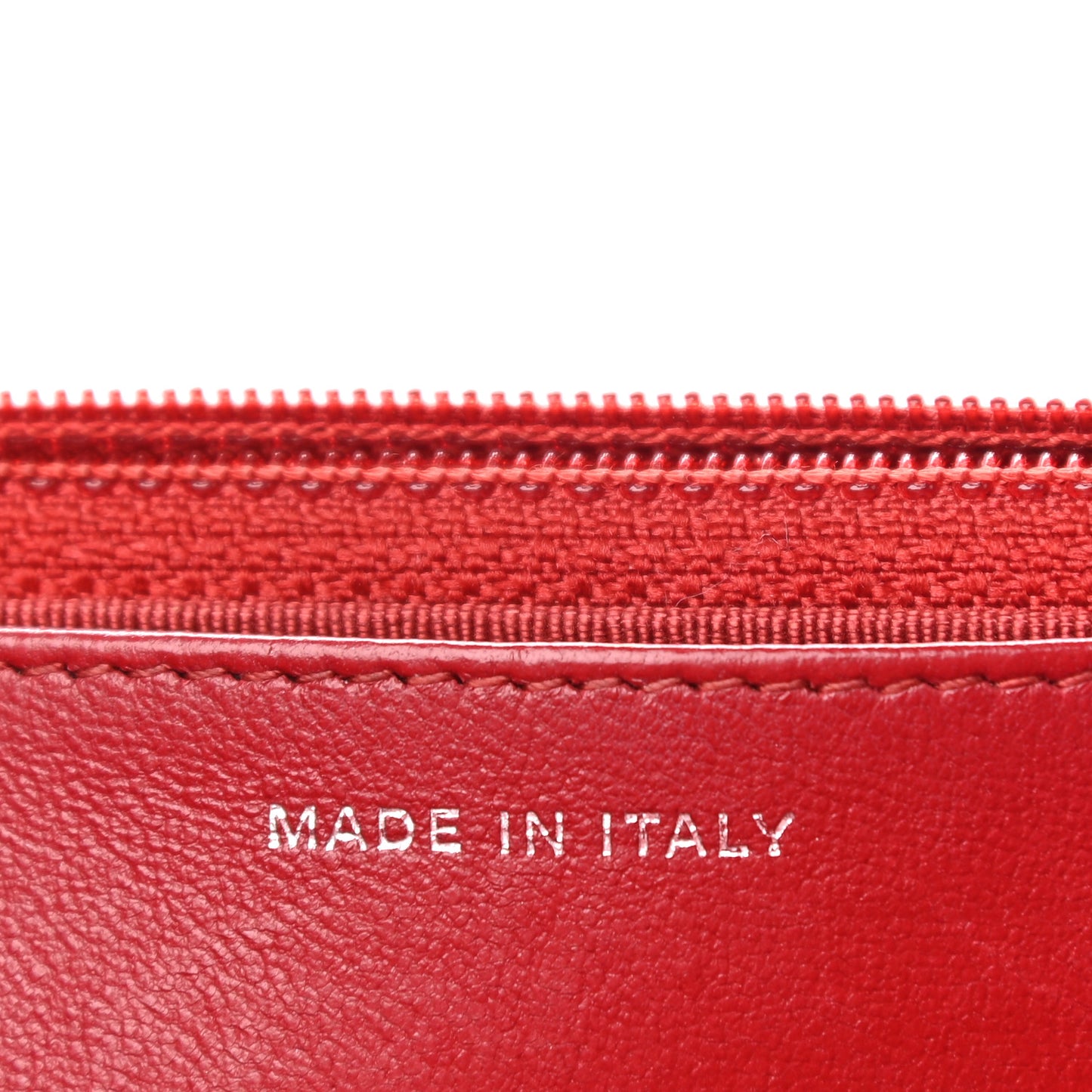 Lambskin Quilted Wallet On Chain WOC Red