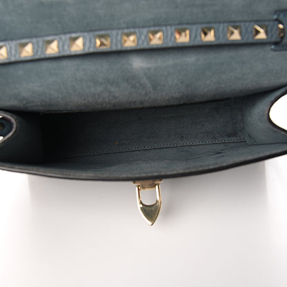 Valentino Garavani Pebbled Calfskin Medium Rockstud Flip Lock Crossbody Bag Sarcelle 4 of 9