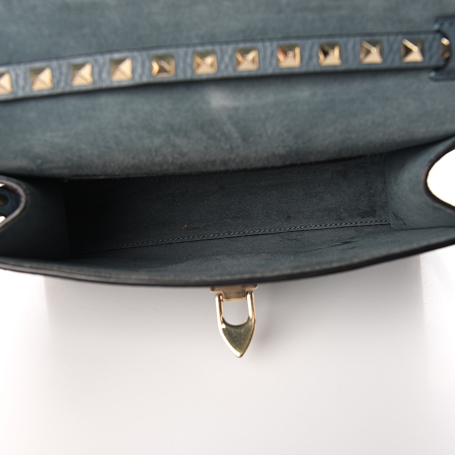 Valentino Garavani Pebbled Calfskin Medium Rockstud Flip Lock Crossbody Bag Sarcelle 4 of 9