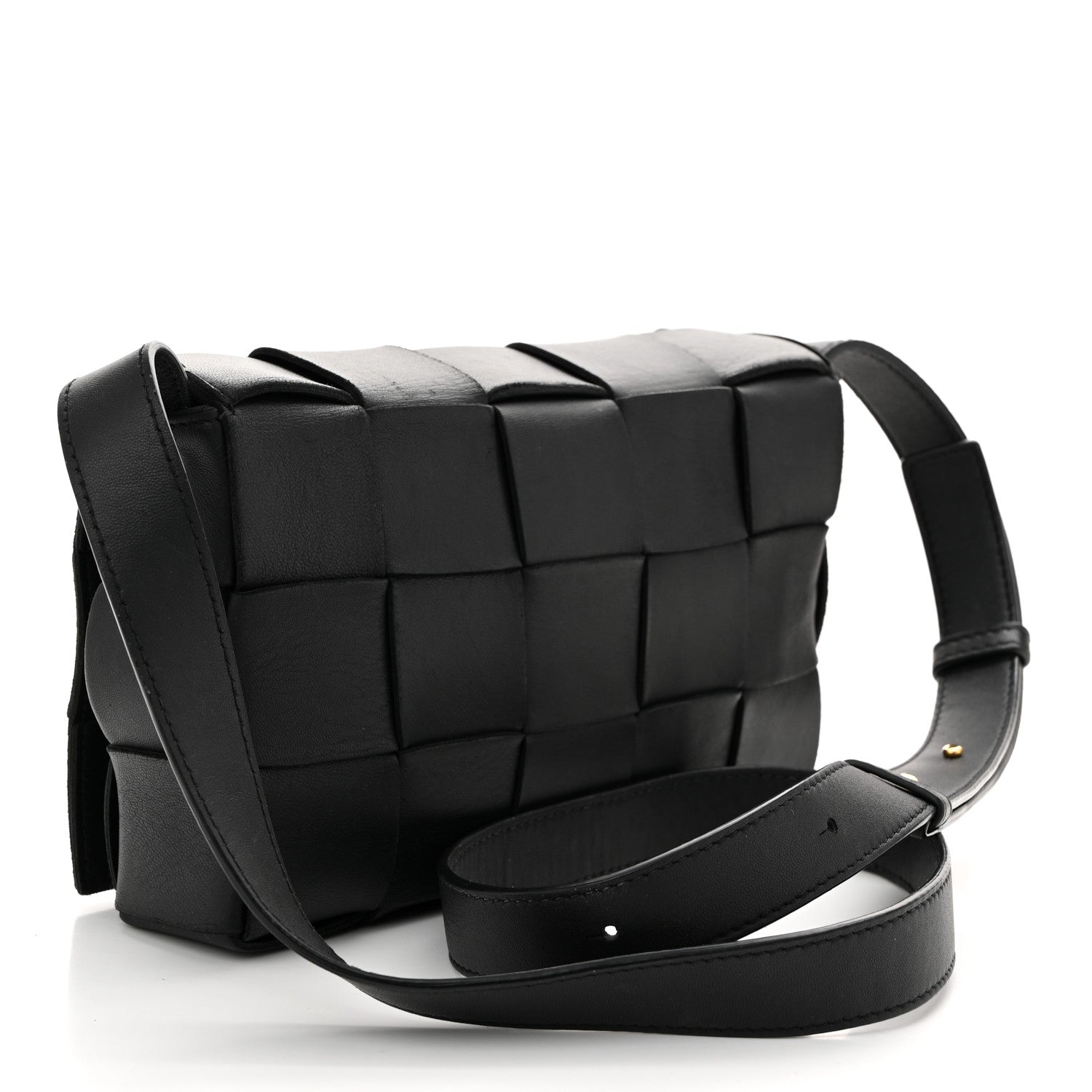 Bottega Veneta Lambskin Maxi Intrecciato Cassette Crossbody Bag Black 3 of 11