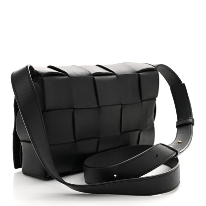 Bottega Veneta Lambskin Maxi Intrecciato Cassette Crossbody Bag Black 3 of 11