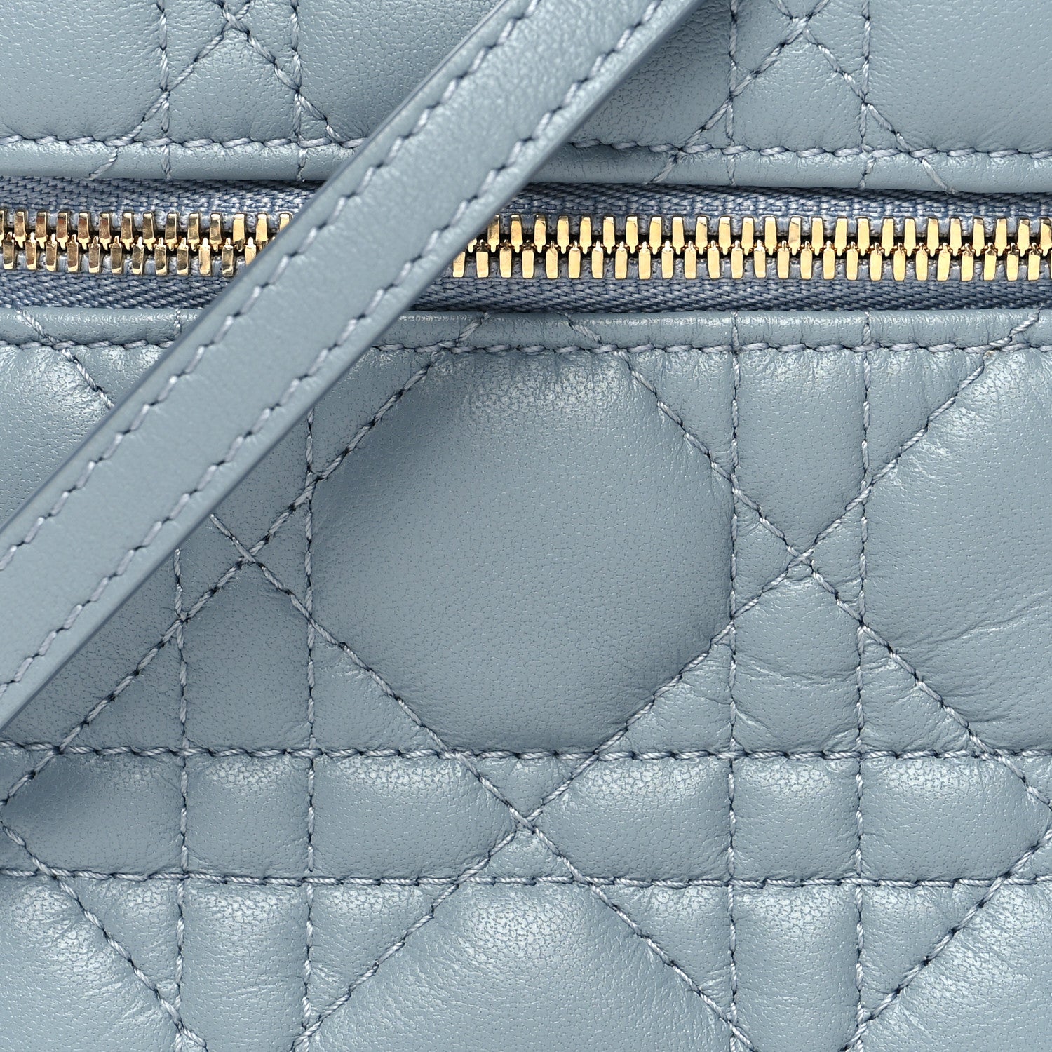 Christian Dior Lambskin Cannage Micro Lady Dior Vanity Case Blue 7 of 9