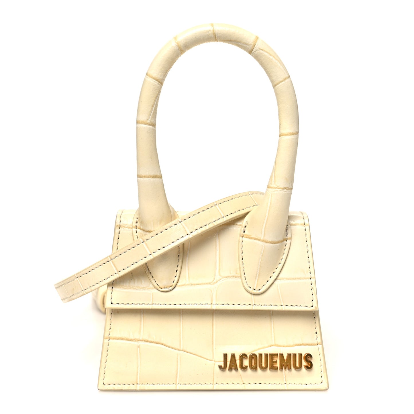 Calfskin Crocodile Embossed Le Chiquito Beige