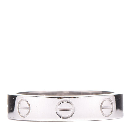 Cartier 18K White Gold Diamond LOVE Wedding Band Ring 49 4.75 3 of 6