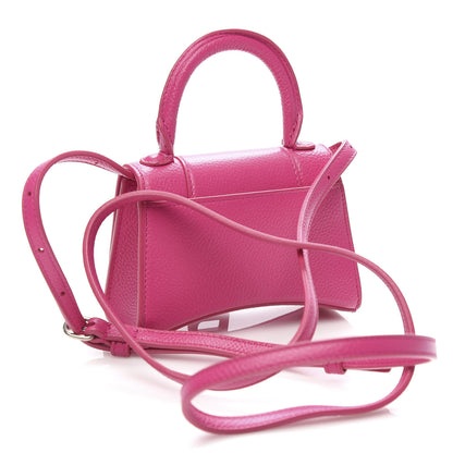 Balenciaga Grained Calfskin Tonal B Hourglass Top Handle Bag Mini Fuchsia 3 of 8