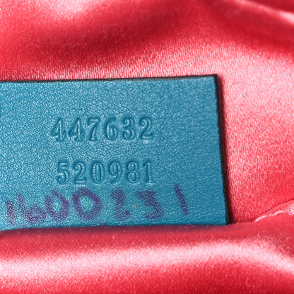 Gucci Velvet Matelasse Small GG Marmont Chain Shoulder Bag Pavone Cyan 6 of 9