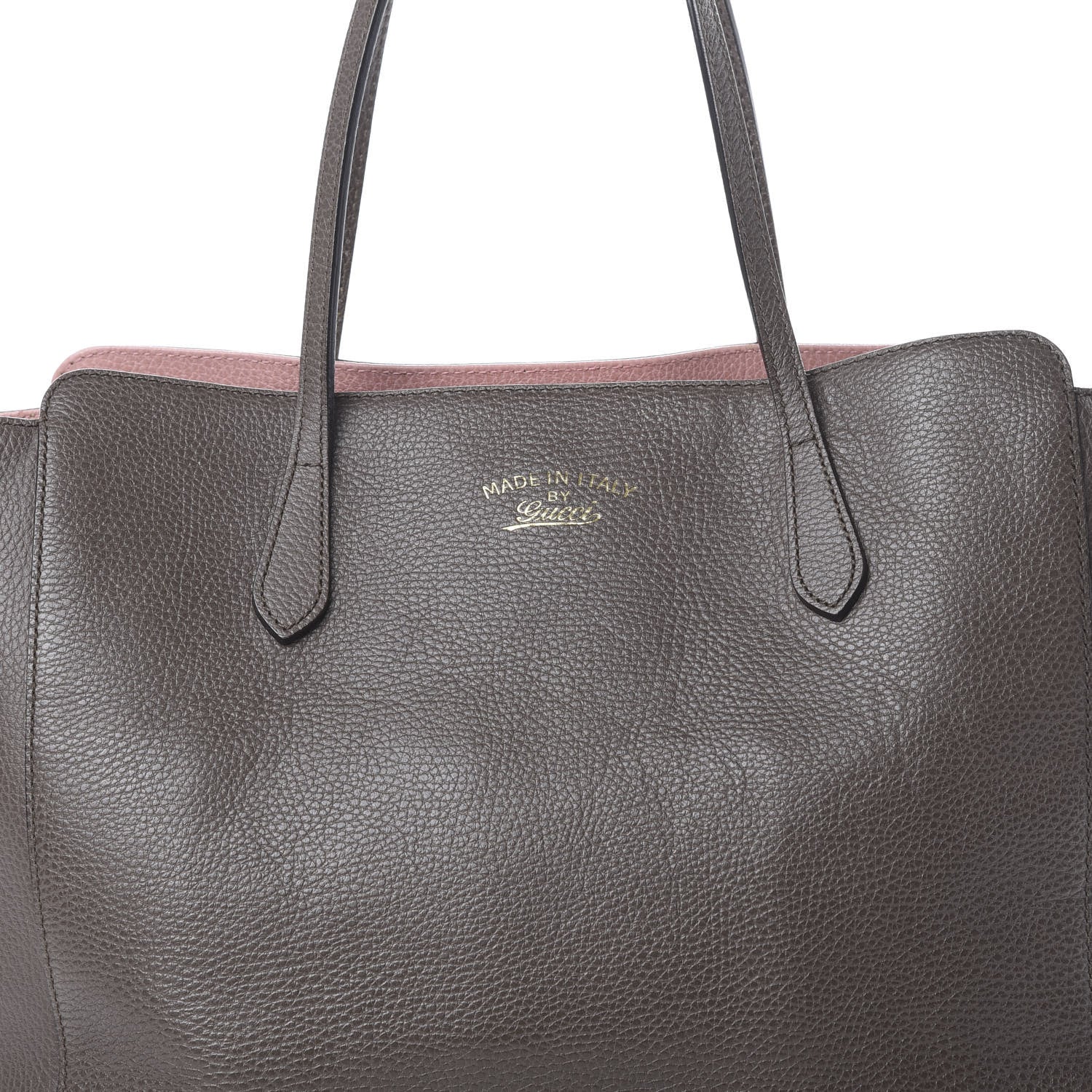 Gucci Dollar Calfskin Medium Swing Tote Grey Field Soft Pink 6 of 17