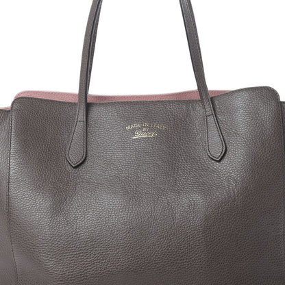 Gucci Dollar Calfskin Medium Swing Tote Grey Field Soft Pink 6 of 17