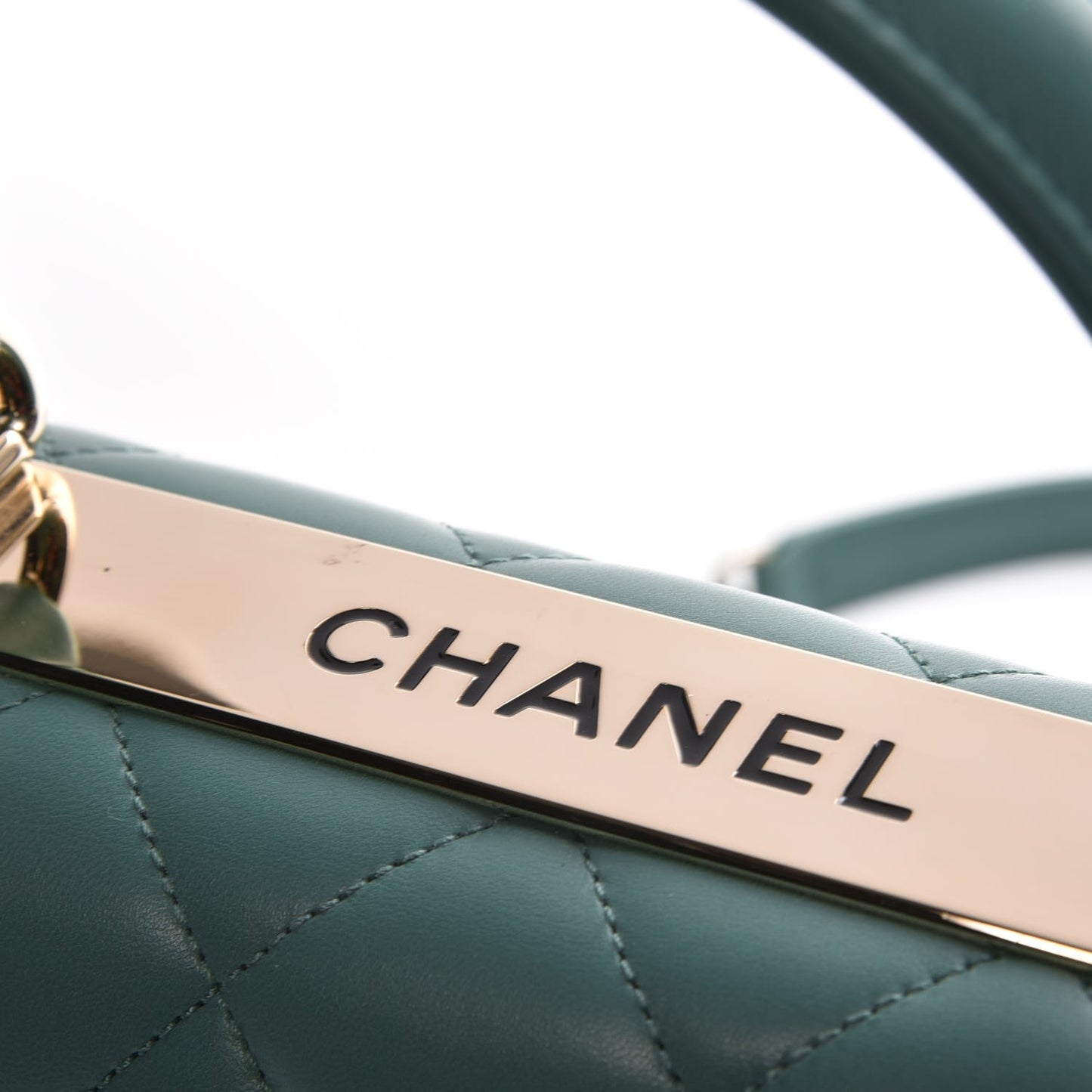 Lambskin Quilted Small Trendy CC Flap Dual Handle Bag Light Green