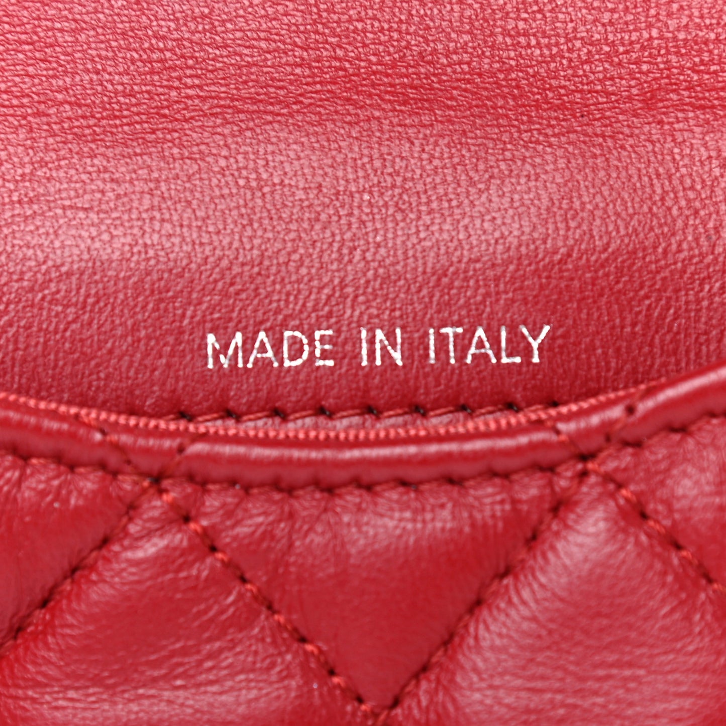 Lambskin Quilted Coin Purse Red