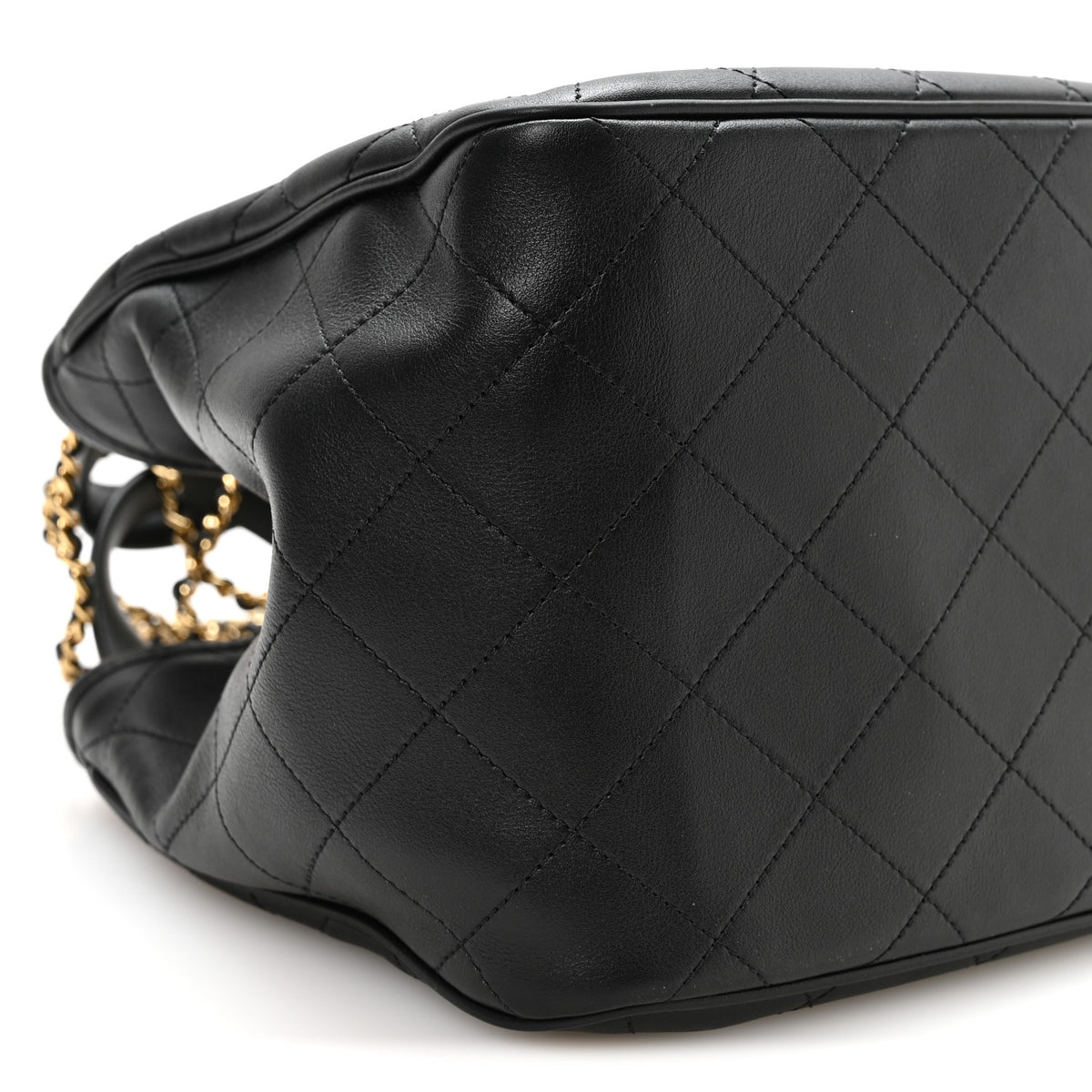 Chanel Calfskin Stitched Mini Shopping Tote Black 9 of 10