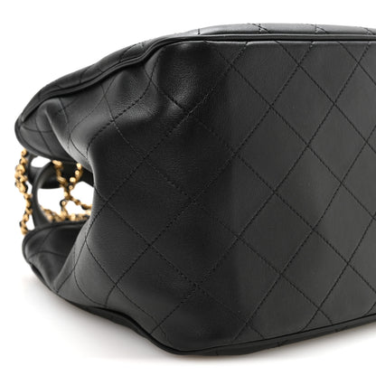 Chanel Calfskin Stitched Mini Shopping Tote Black 9 of 10