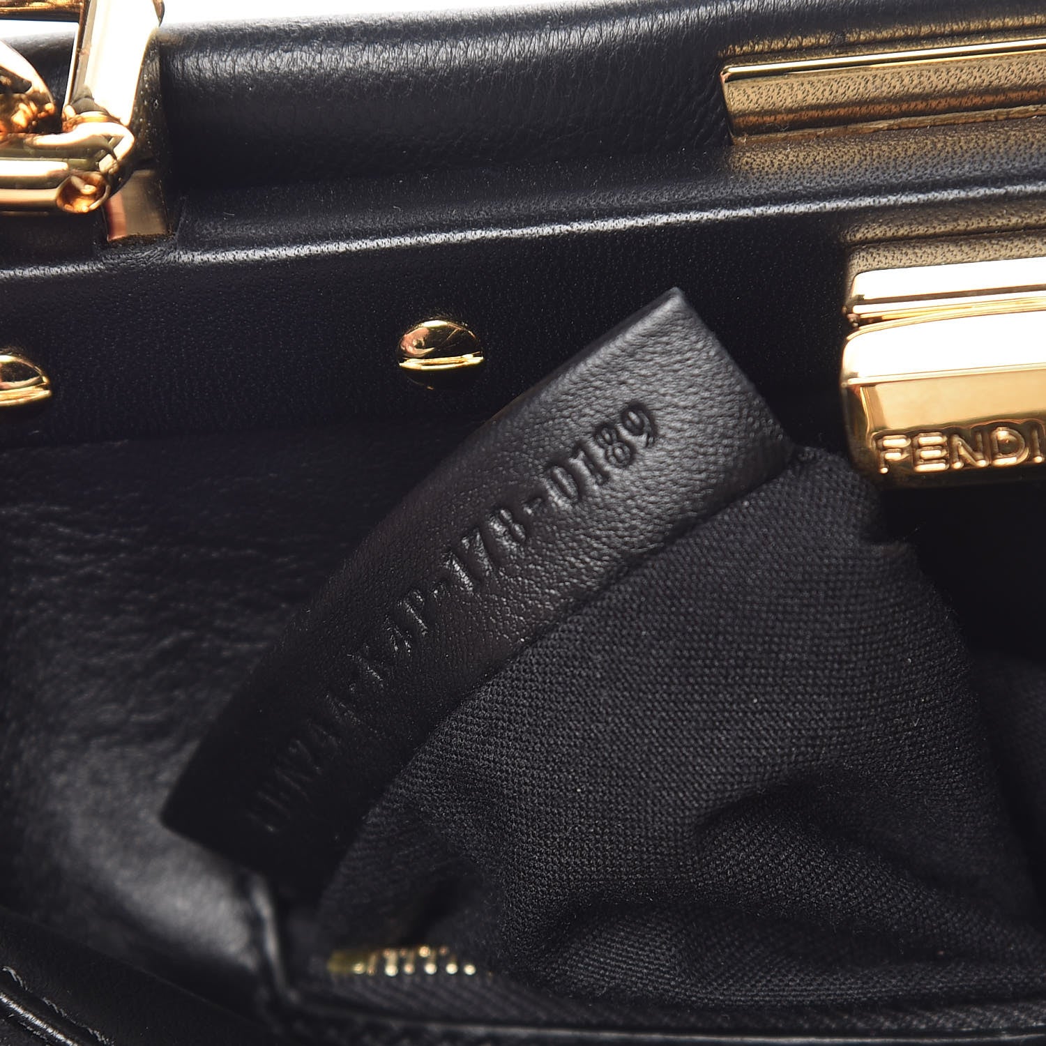 Fendi Nappa Mini Peekaboo Iconic Satchel Black 9 of 9