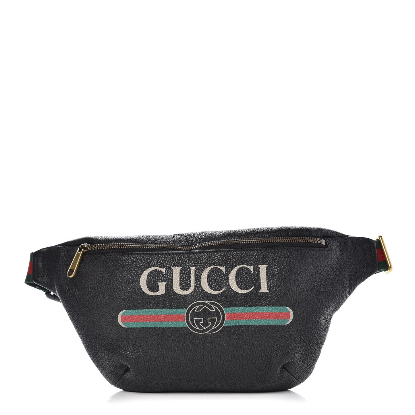 Grained Calfskin Logo Belt Bag Black