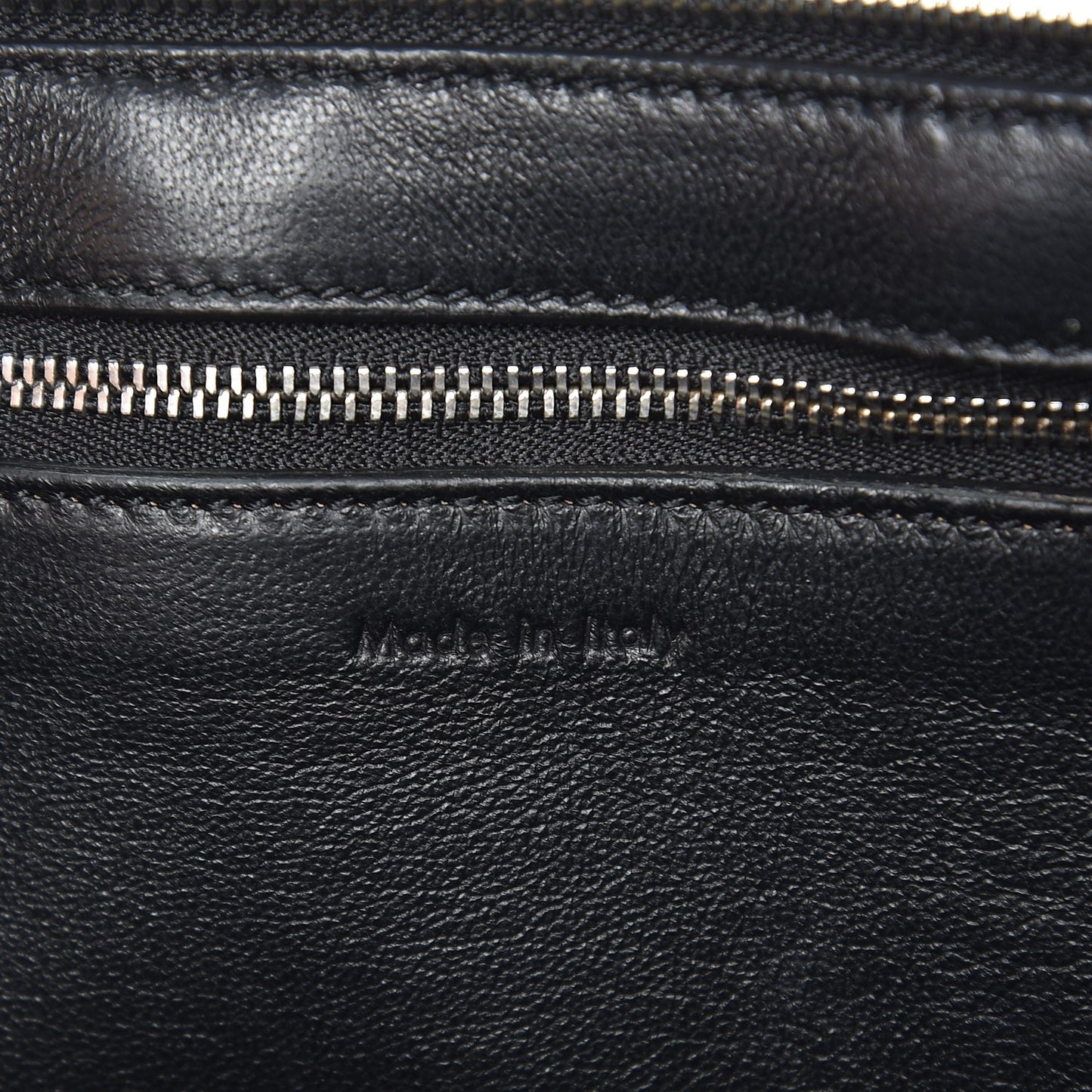 Calfskin Large Bi-Color Edge Shoulder Bag Almond