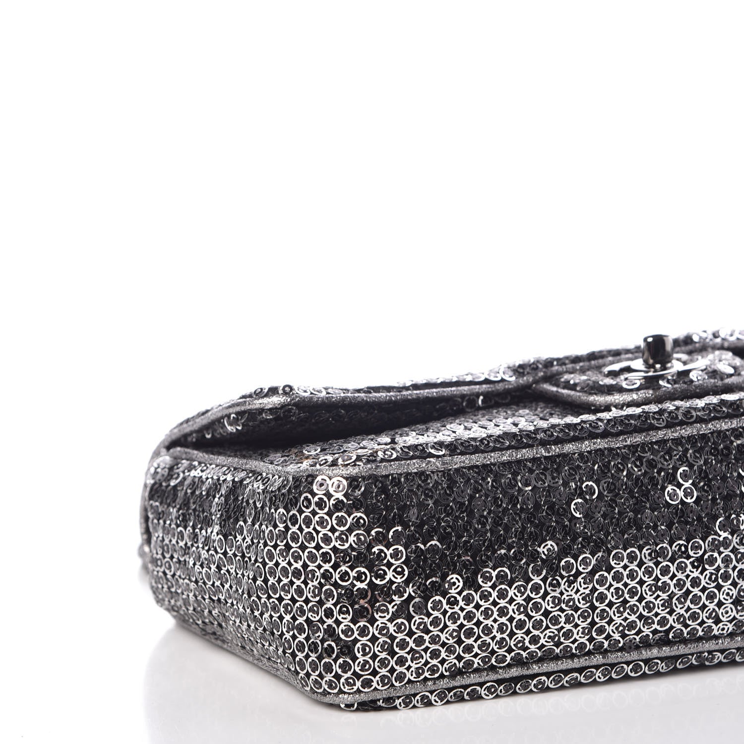 Chanel Sequin Mesh Medium Single Flap Silver 9 of 10
