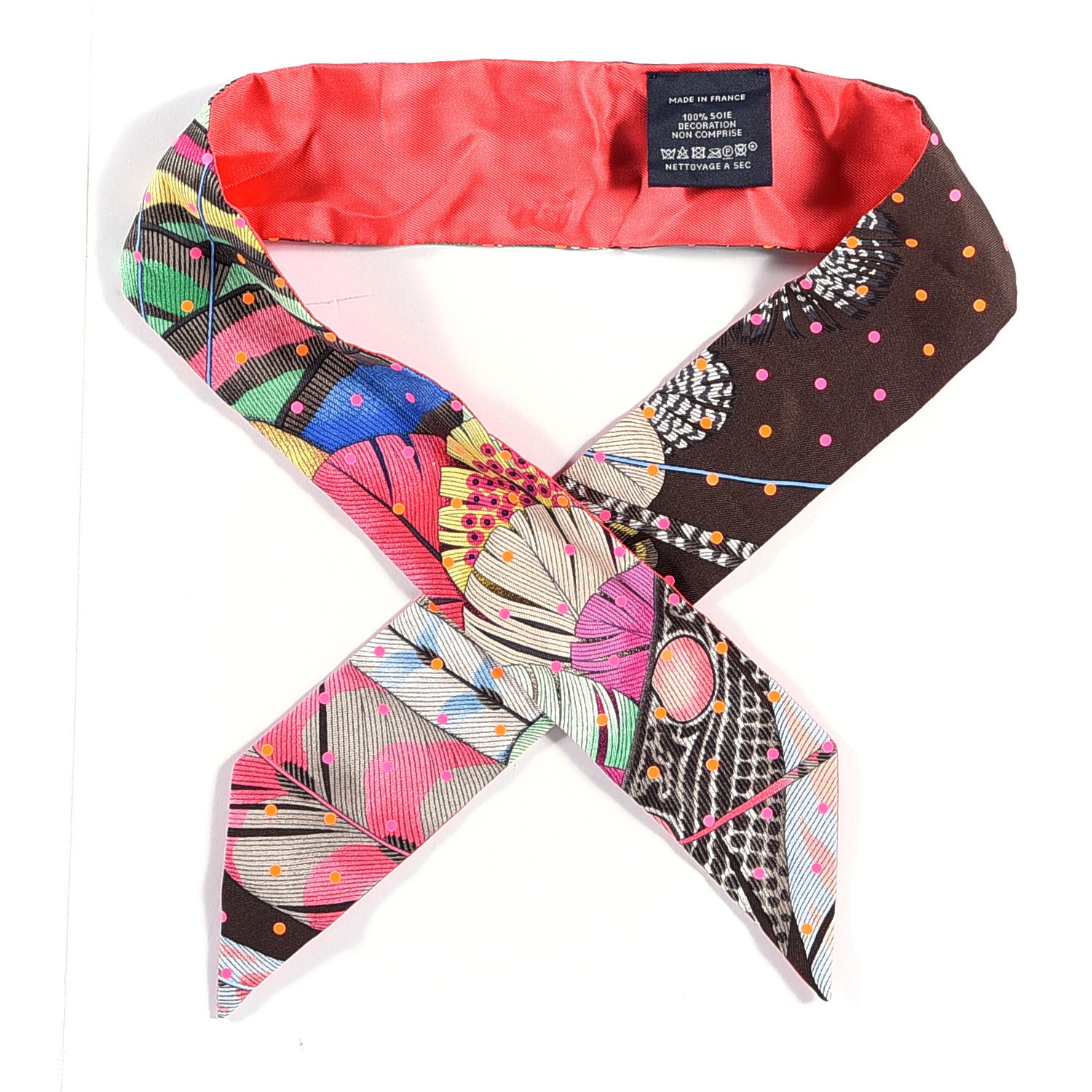 Hermes Silk Animapolis Plumetis Twilly Rose 1 of 6