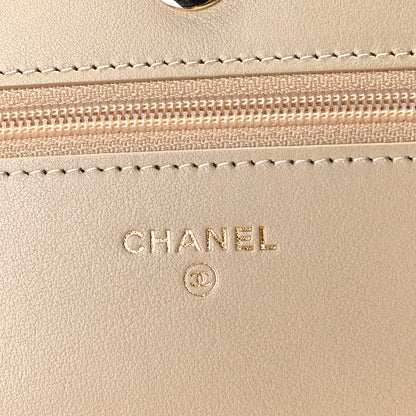 Chanel Tweed Shearling Quilted Chanel Wallet On Chain WOC and Coin Purse Beige Black 8 of 10