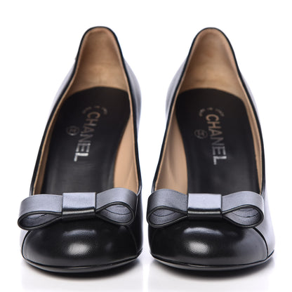 Chanel Lambskin Bow Pumps 39 Black 2 of 12