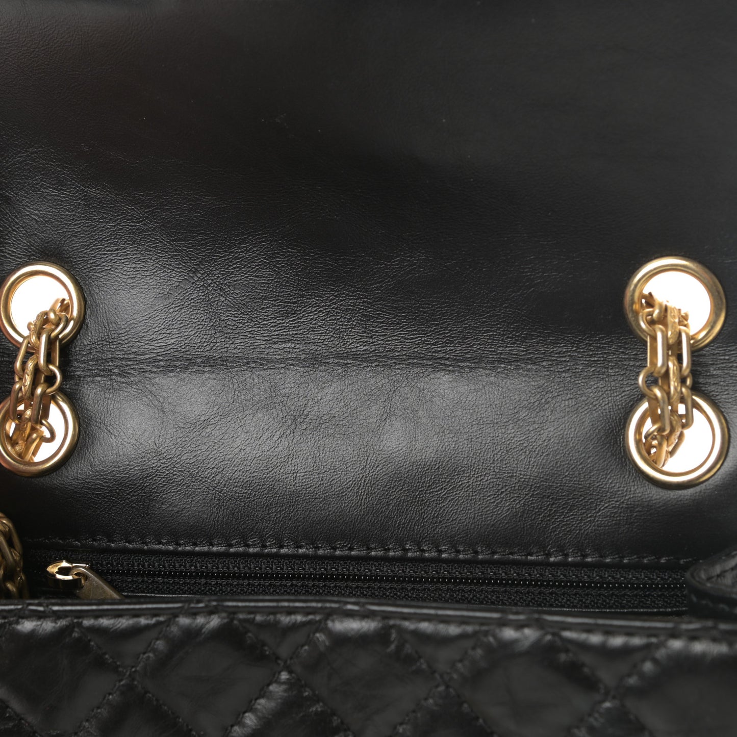 Aged Calfskin Quilted 2.55 Reissue Mini Flap Black