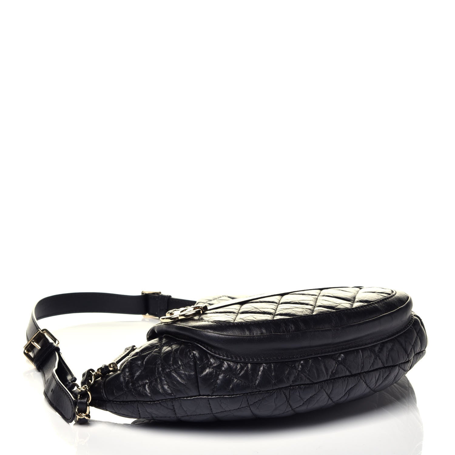 Chanel Aged Calfskin Quilted Waist Bag With Coin Purse Black 4 of 9