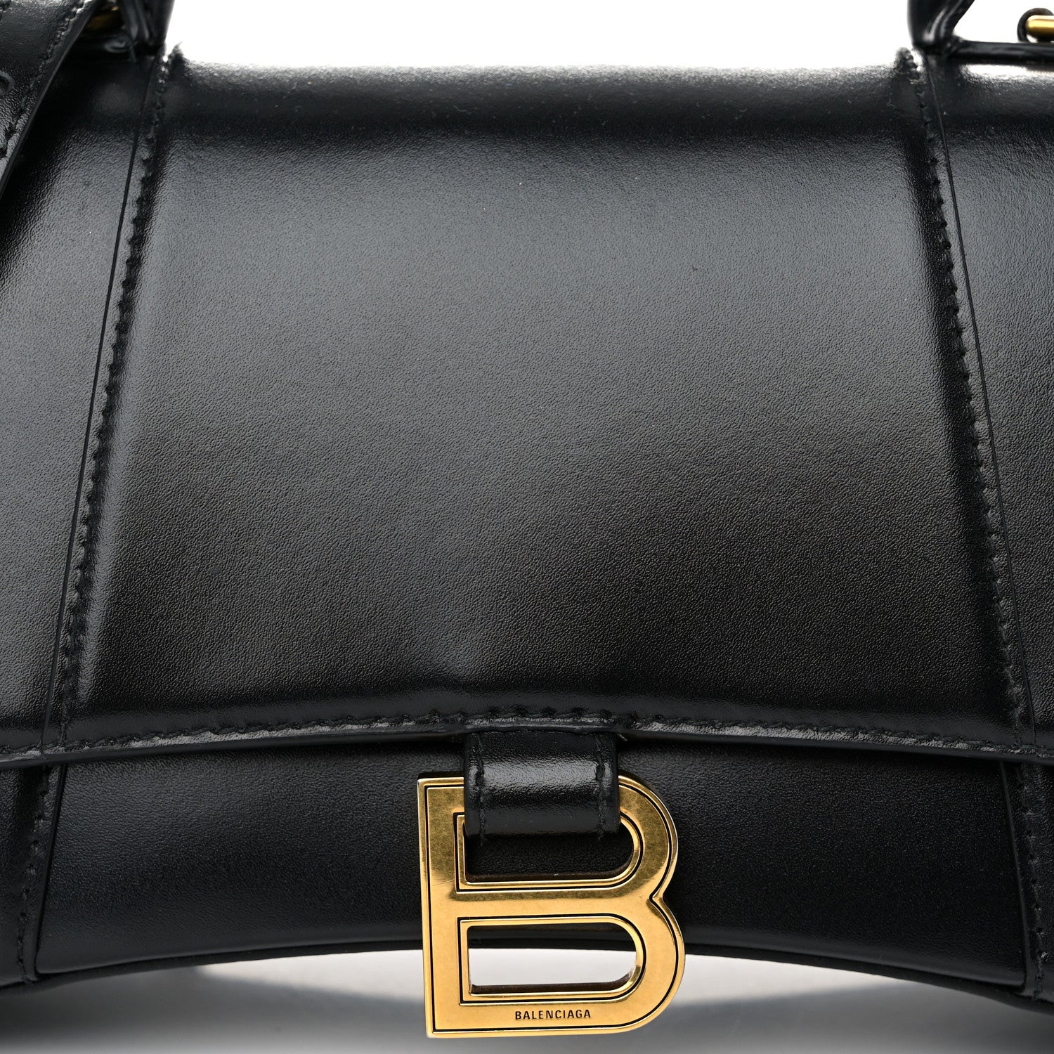 Balenciaga Shiny Box Calfskin Small Hourglass Top Handle Bag Black 7 of 9