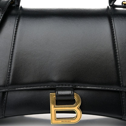 Balenciaga Shiny Box Calfskin Small Hourglass Top Handle Bag Black 7 of 9